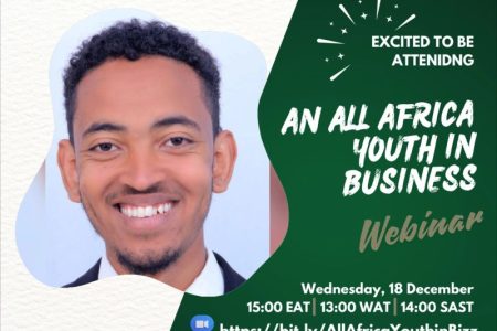 Excited to represent Ethiopia the All Africa Youth in Business Webinar.